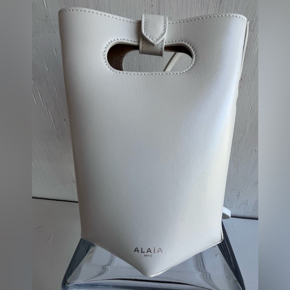 Alaïa Folded Small Leather Tote Bag- Blanc Optique - Picture 6 of 15